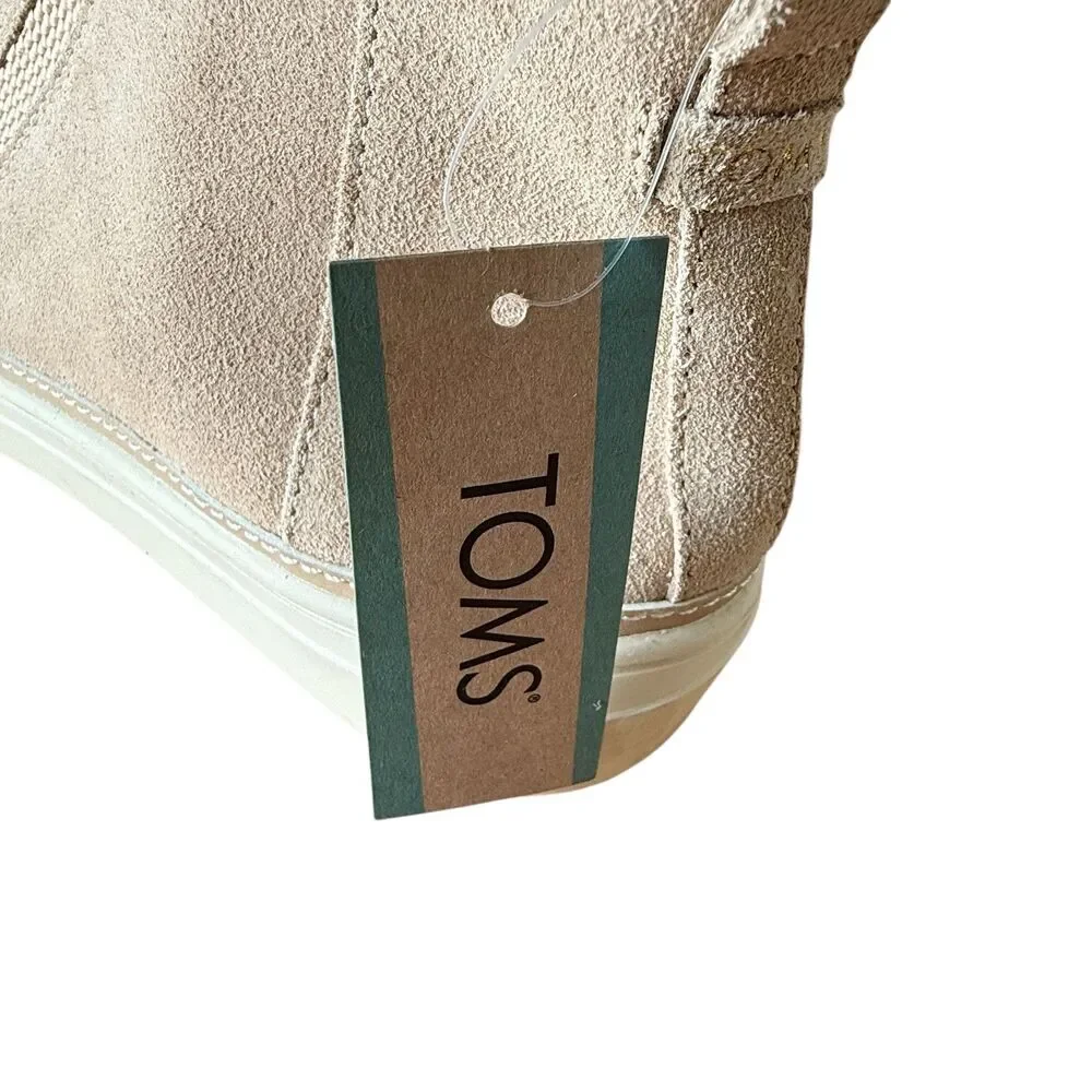 New Toms Womens Bryce Sand Beige Suede Slip On Shooties Shoes 10 High Top